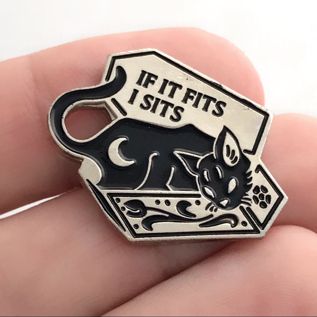Coffin Cat Pin
